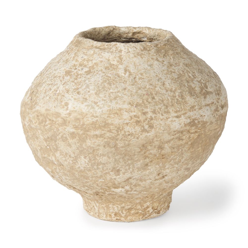 Lavoisier Beige Paper Mache | Small Vase
