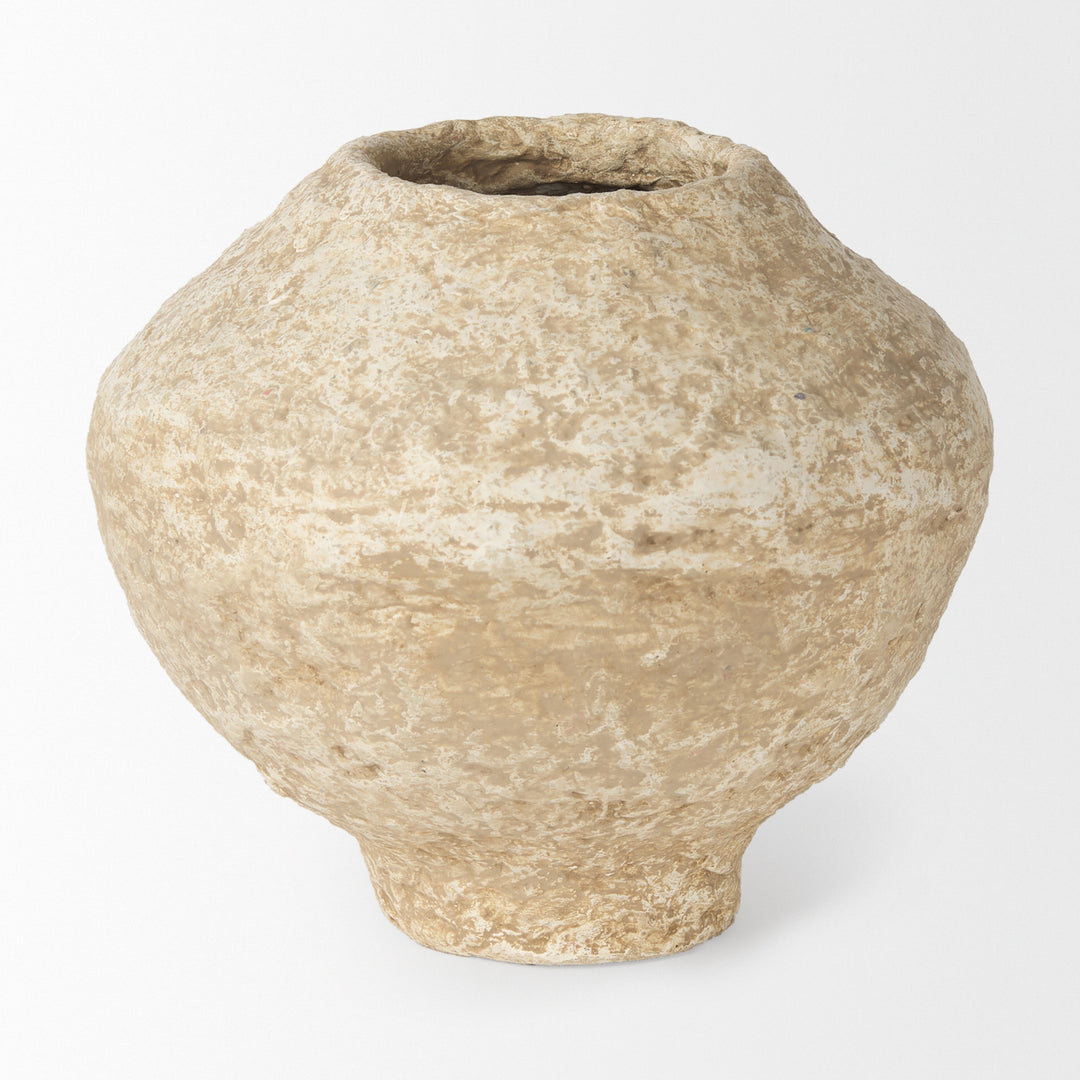 Lavoisier Beige Paper Mache | Small Vase