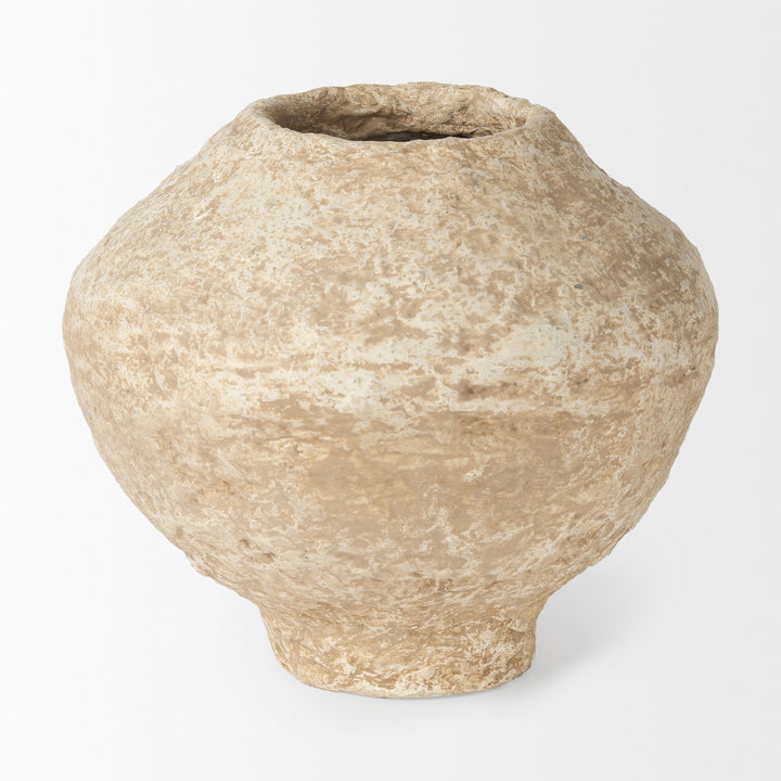 Lavoisier Beige Paper Mache | Small Vase