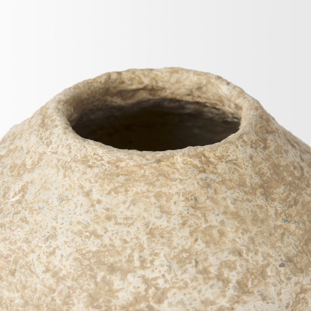 Lavoisier Beige Paper Mache | Small Vase