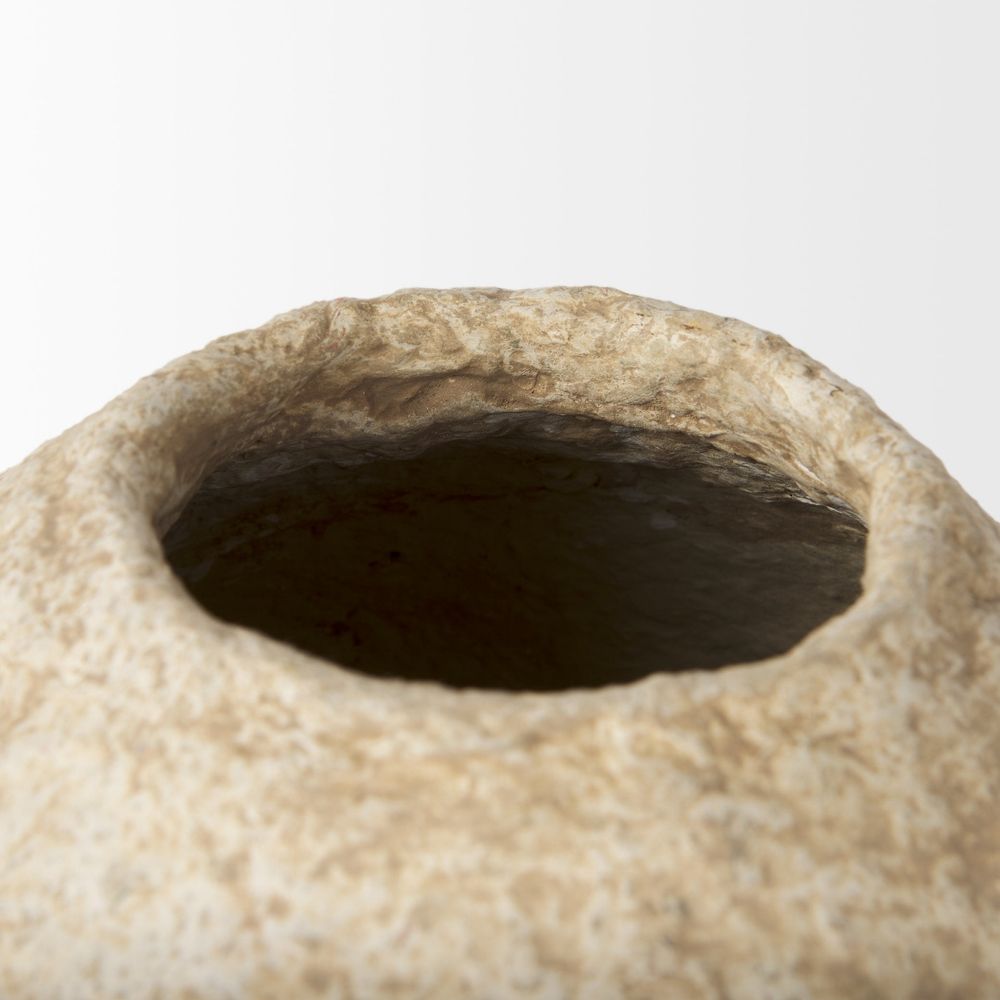 Lavoisier Beige Paper Mache | Small Vase