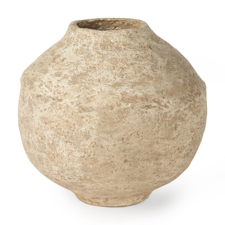 Lavoisier Beige Paper Mache | Large Vase