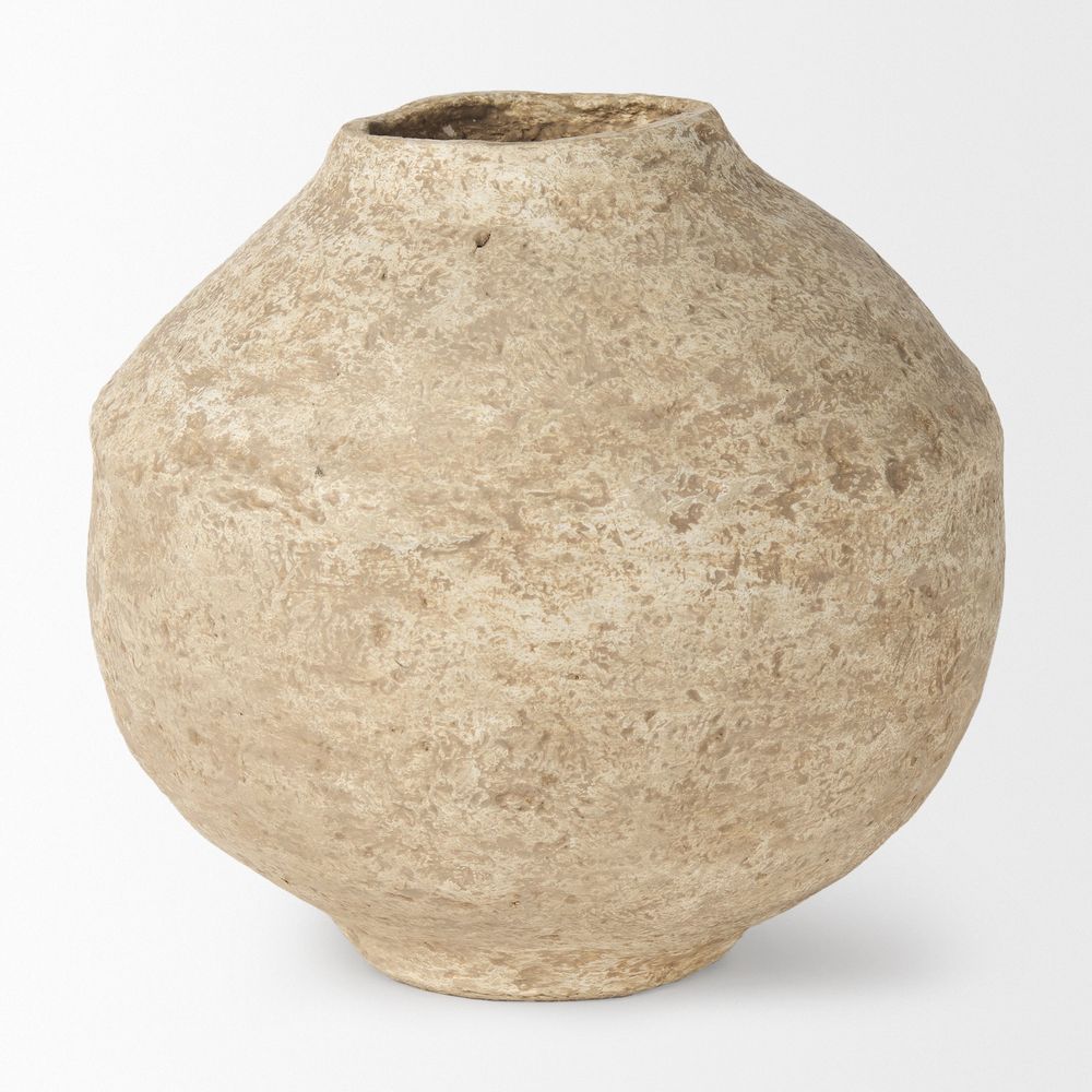 Lavoisier Beige Paper Mache | Large Vase