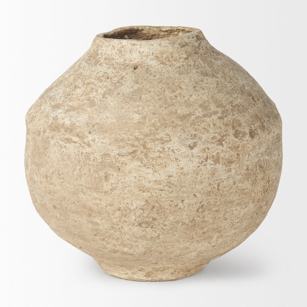 Lavoisier Beige Paper Mache | Large Vase