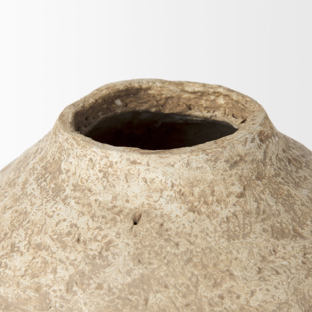 Lavoisier Beige Paper Mache | Large Vase