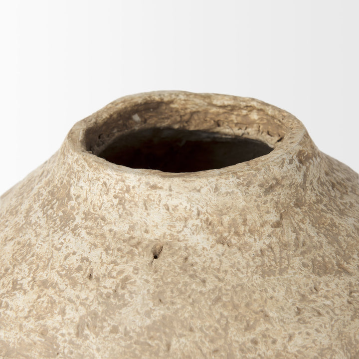 Lavoisier Beige Paper Mache | Large Vase
