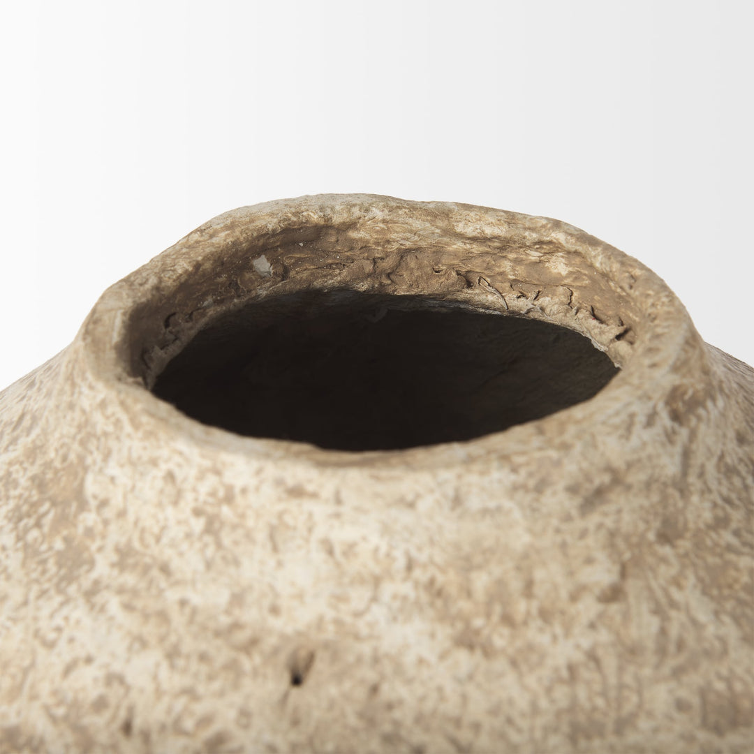 Lavoisier Beige Paper Mache | Large Vase