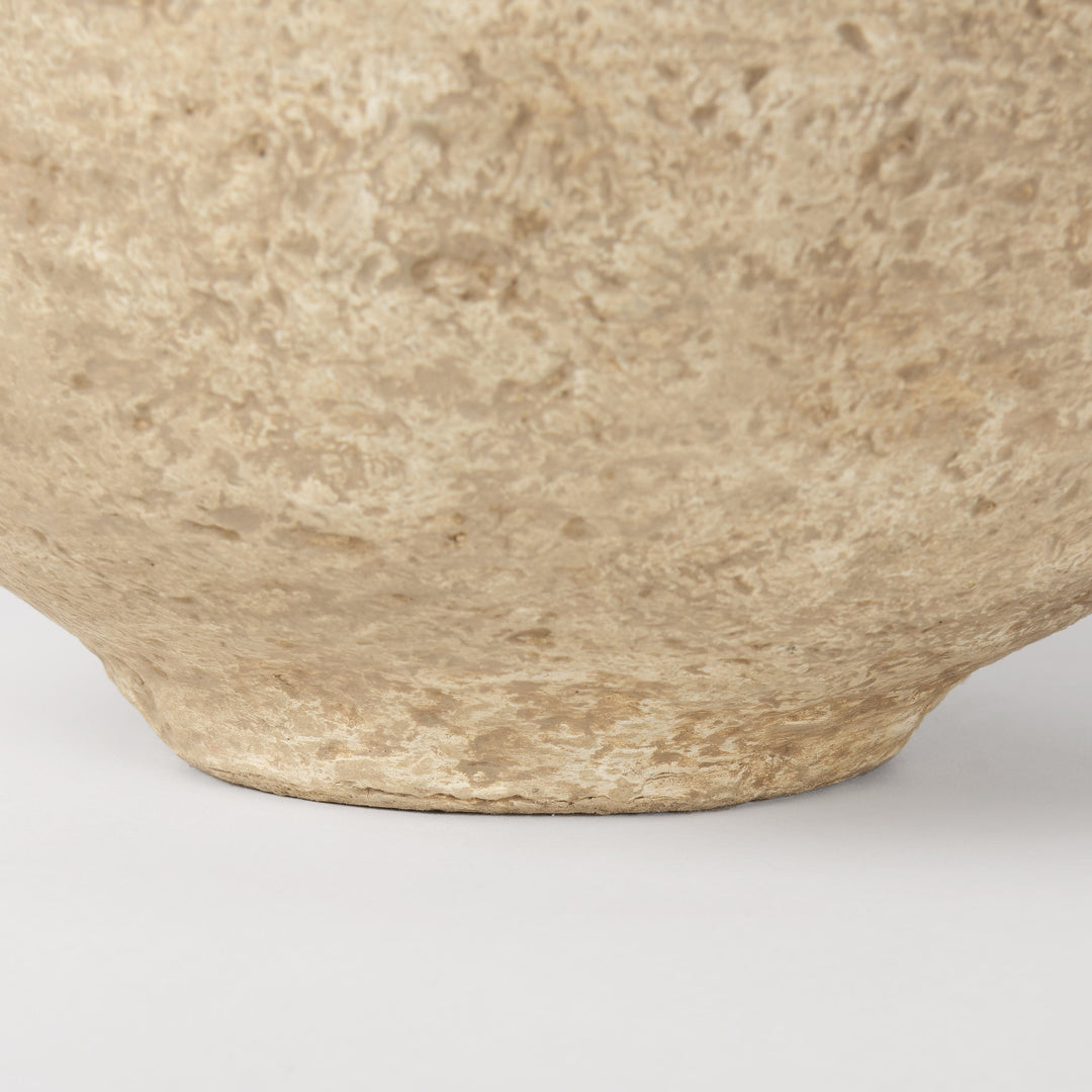 Lavoisier Beige Paper Mache | Large Vase