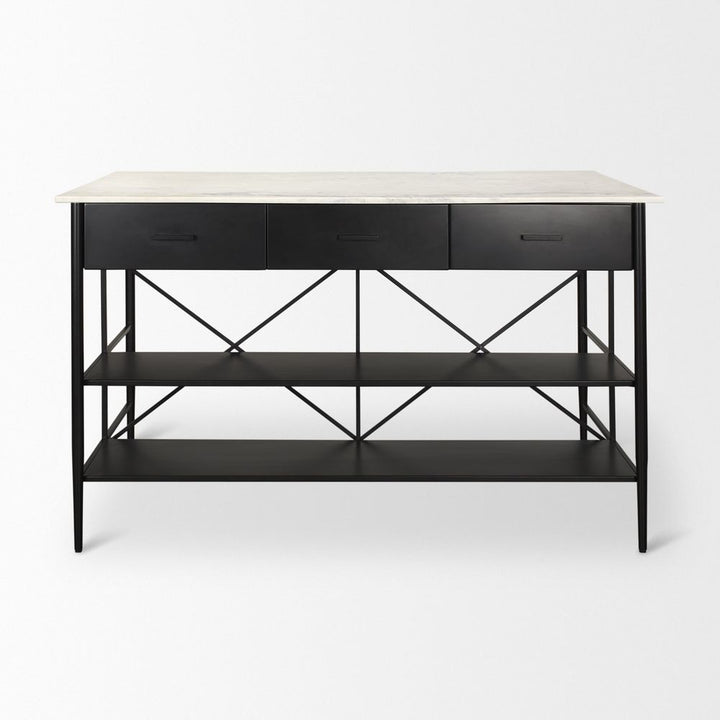 Toryn Kitchen Island with Marble Top