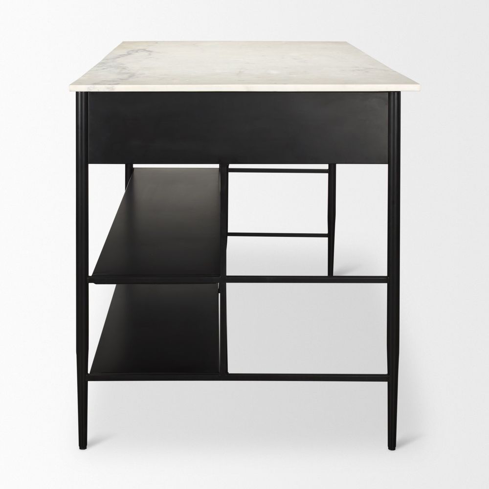 Toryn Kitchen Island with Marble Top
