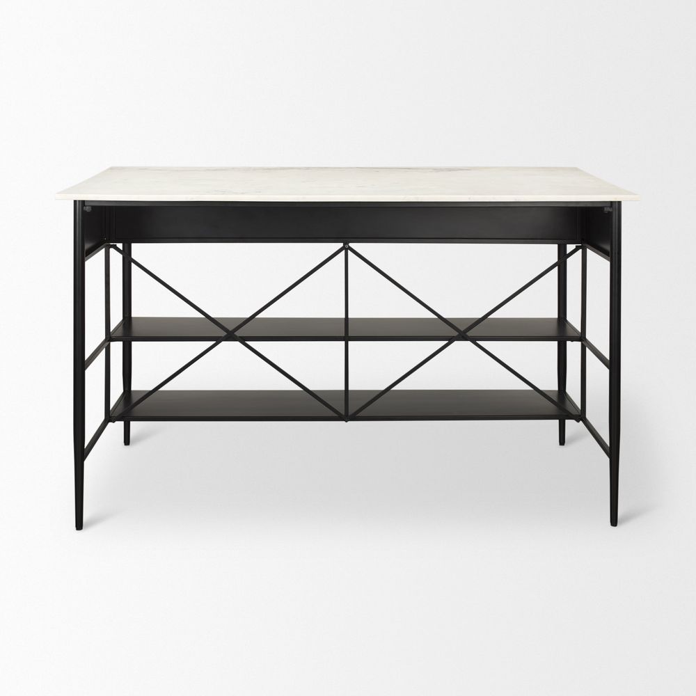 Toryn Kitchen Island with Marble Top
