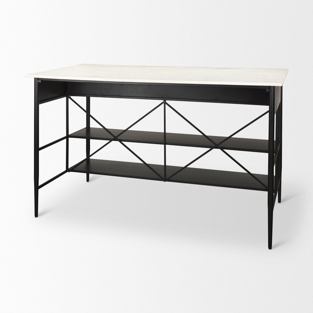 Toryn Kitchen Island with Marble Top