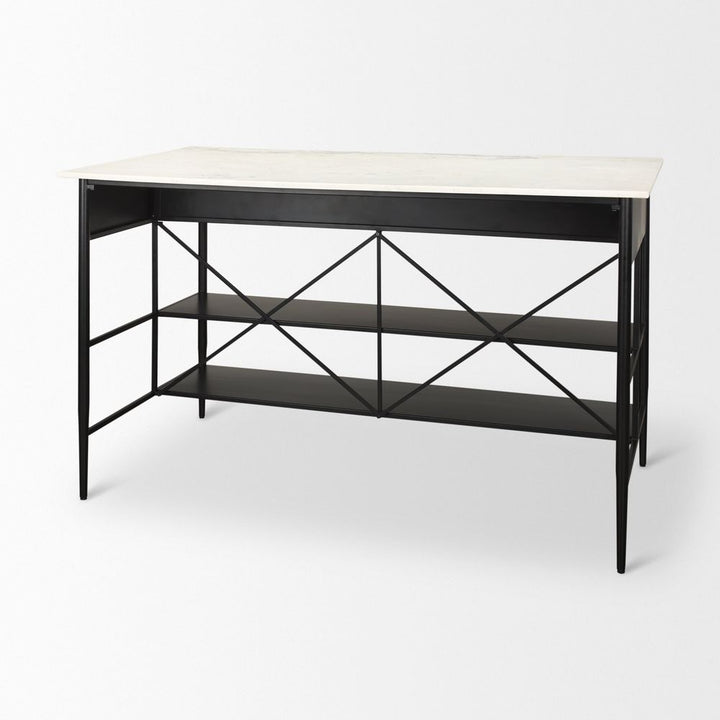 Toryn Kitchen Island with Marble Top