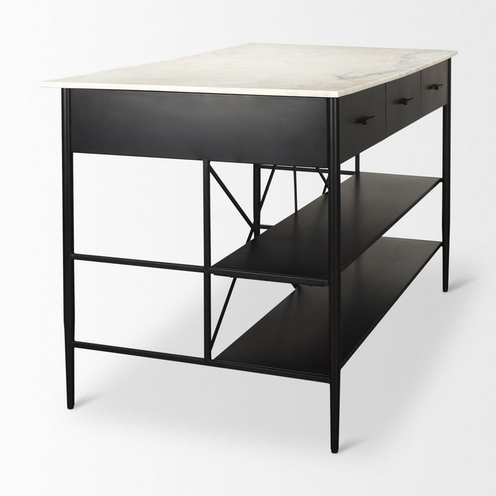 Toryn Kitchen Island with Marble Top