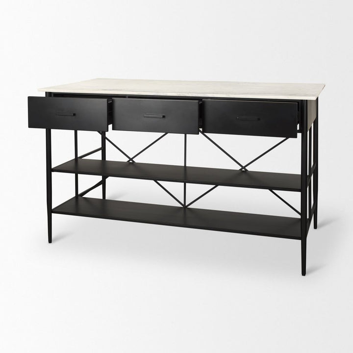 Toryn Kitchen Island with Marble Top
