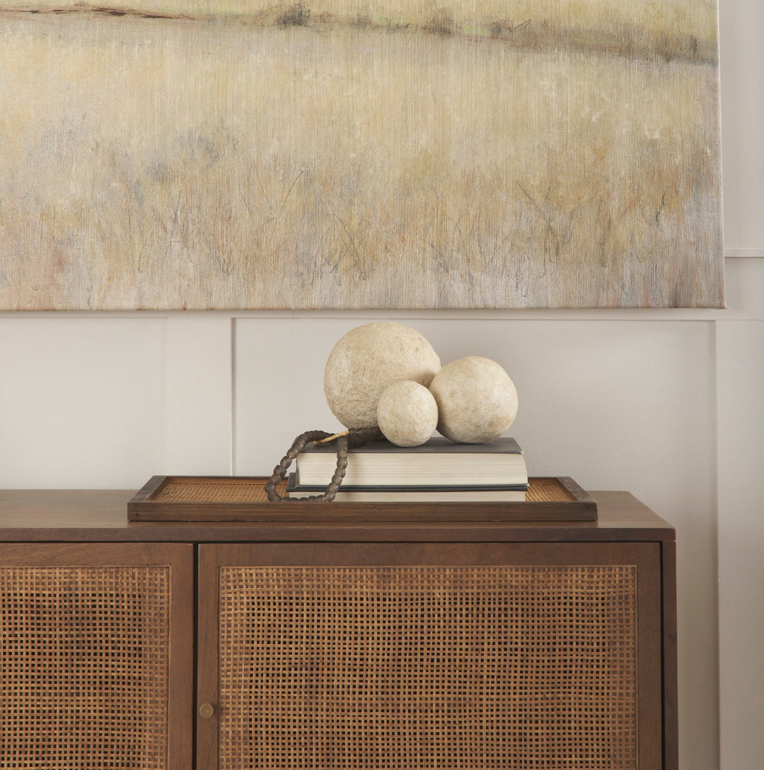Stavros Beige Paper Mache | Set of 3 Decorative Object