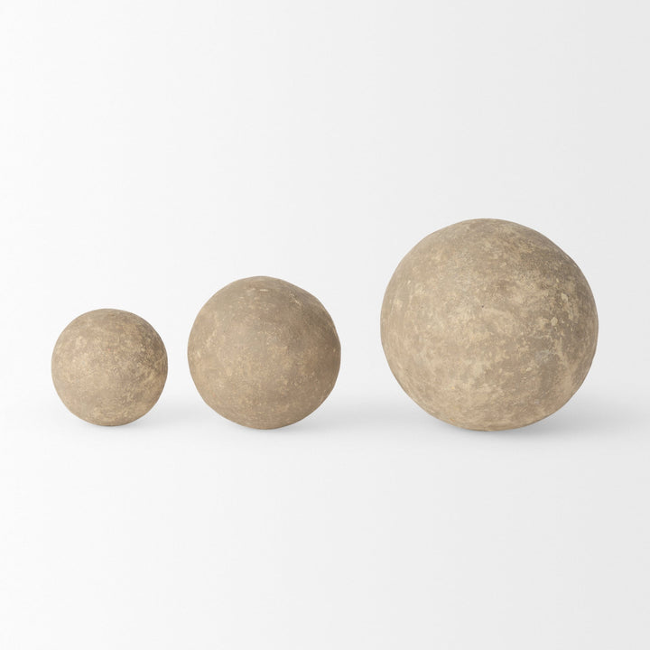Stavros Gray Paper Mache | Set of 3 Decorative Object