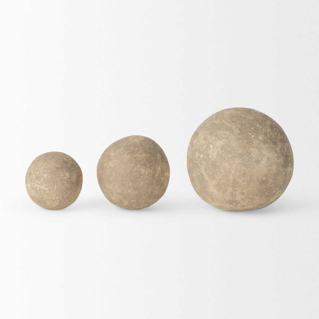 Stavros Gray Paper Mache | Set of 3 Decorative Object