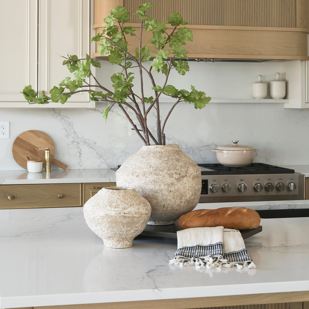 Lavoisier Beige Paper Mache | Small Vase