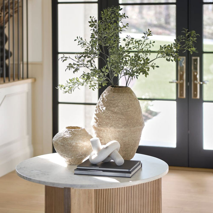 Lavoisier Beige Paper Mache | Small Vase