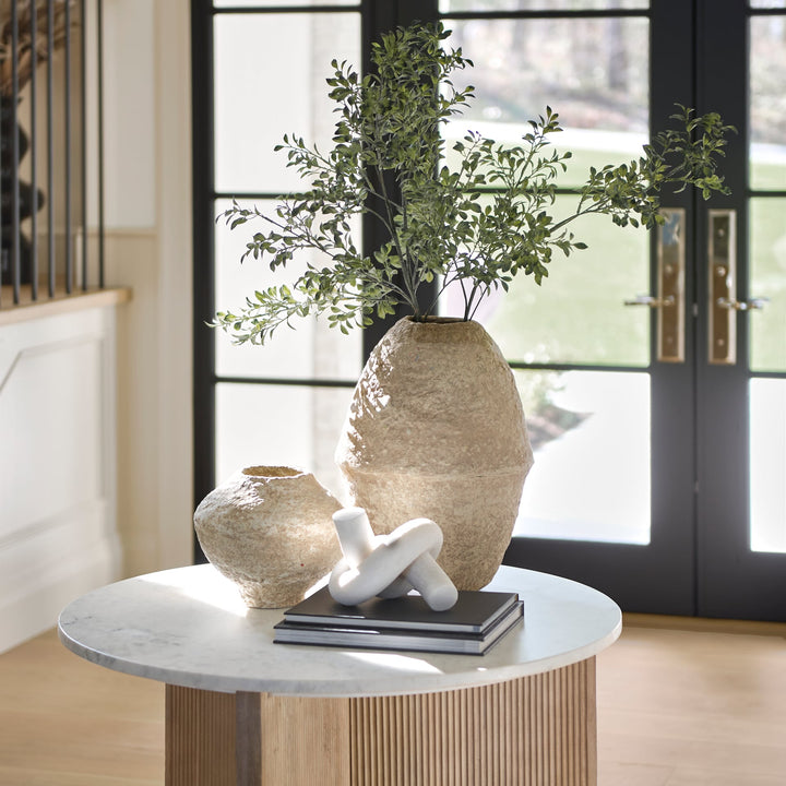 Lavoisier Beige Paper Mache | Small Vase