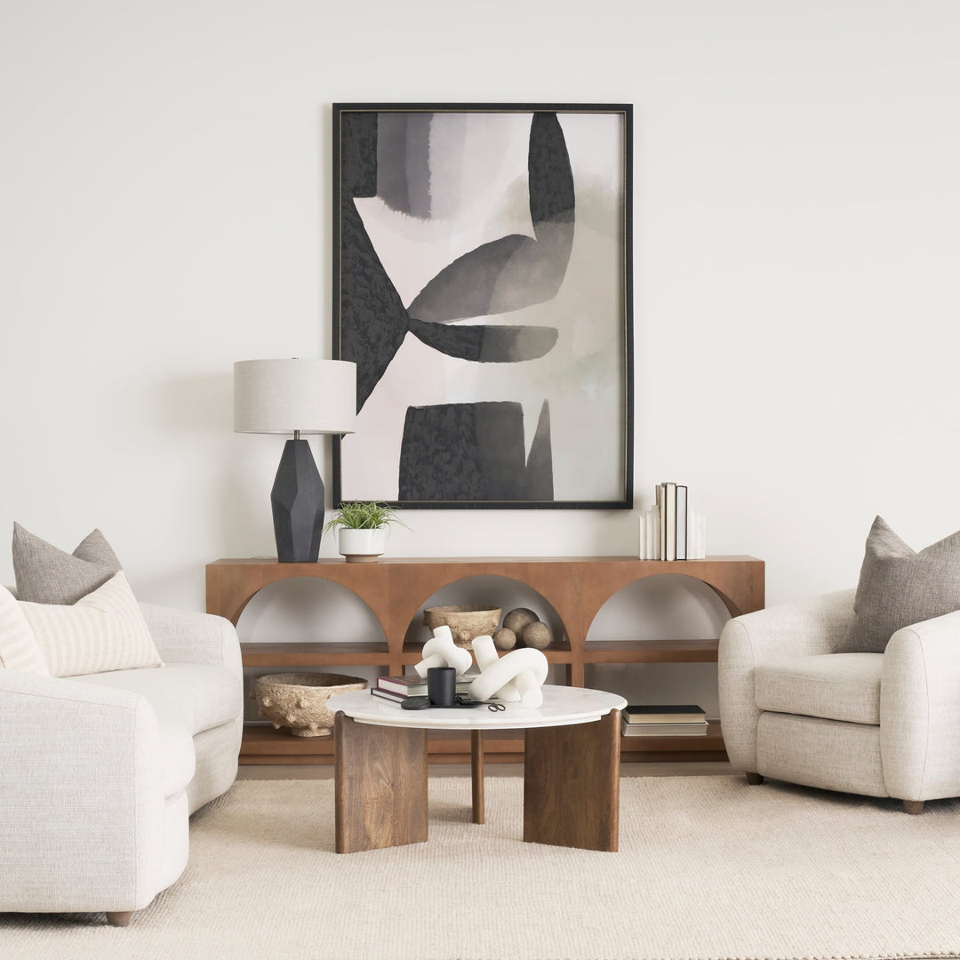 Amethyst Dark Brown | White Marble Coffee Table
