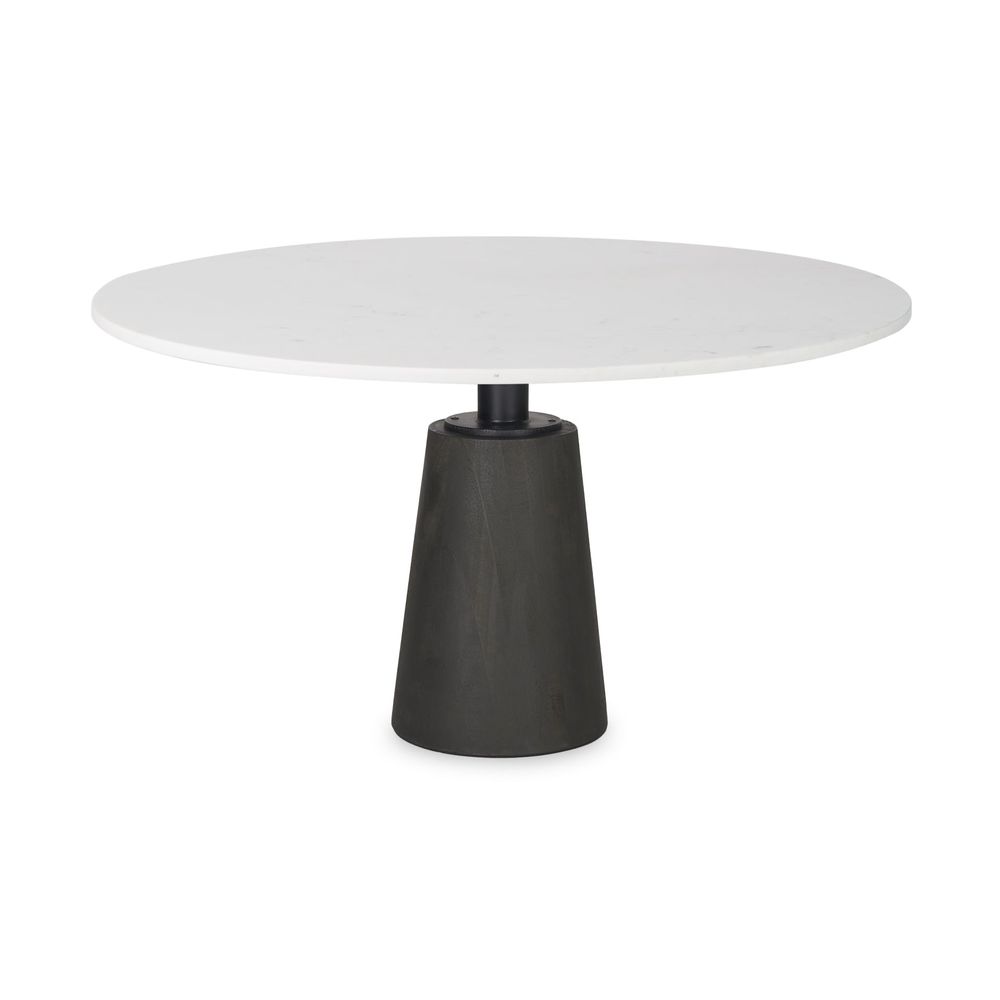 Dining Tables Fabian White Marble | Black Wood Dining Table