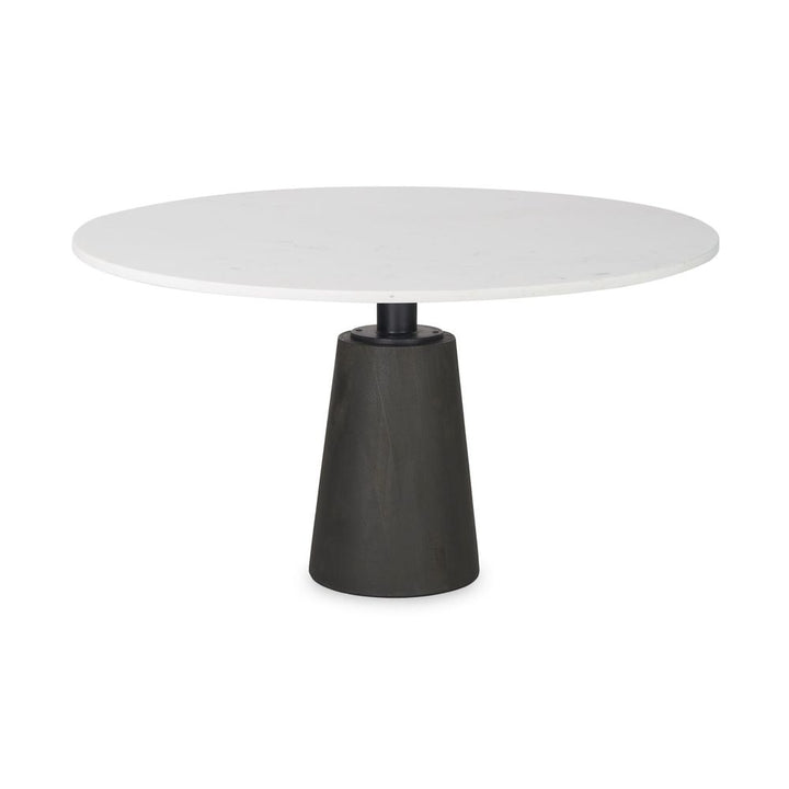 Dining Tables Fabian White Marble | Black Wood Dining Table