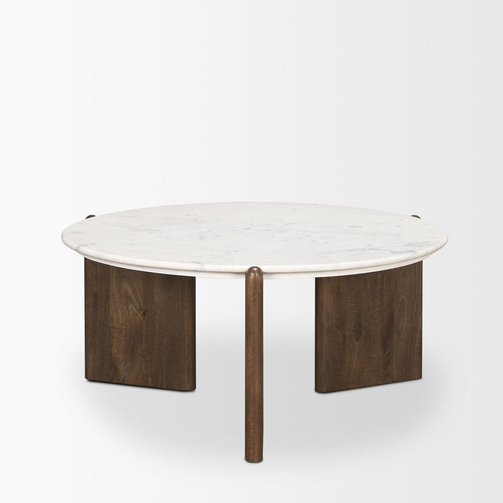 Amethyst Dark Brown | White Marble Coffee Table