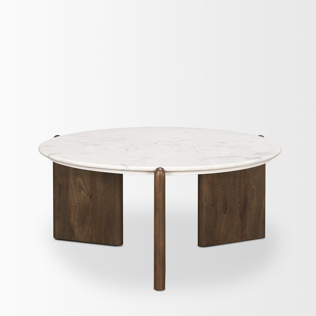 Amethyst Dark Brown | White Marble Coffee Table