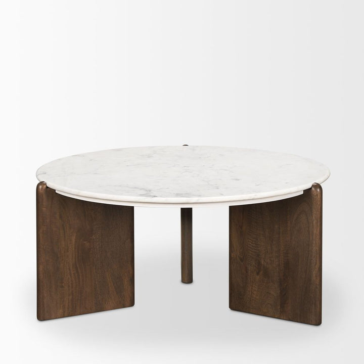 Amethyst Dark Brown | White Marble Coffee Table