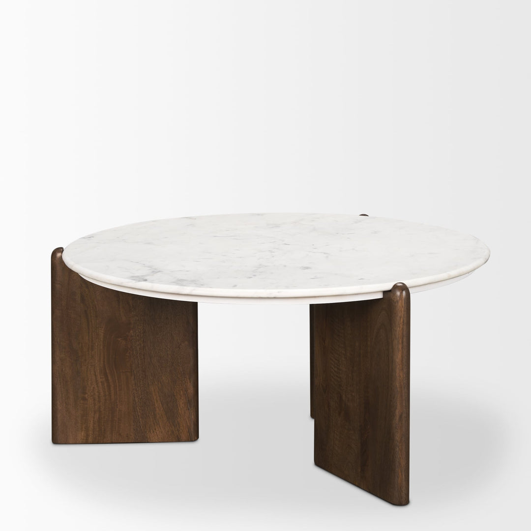 Amethyst Dark Brown | White Marble Coffee Table
