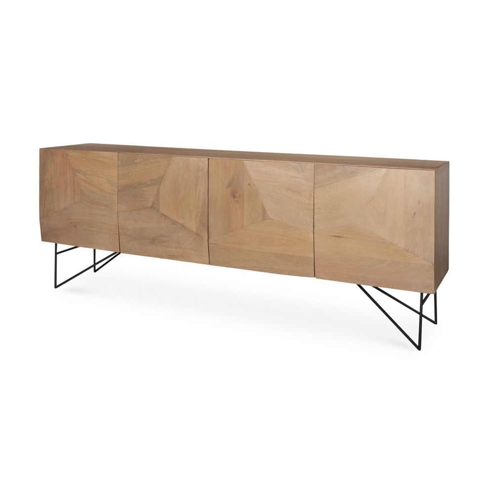 Sideboards & Credenzas Victoria Light Brown Wood | Black Metal Sideboard