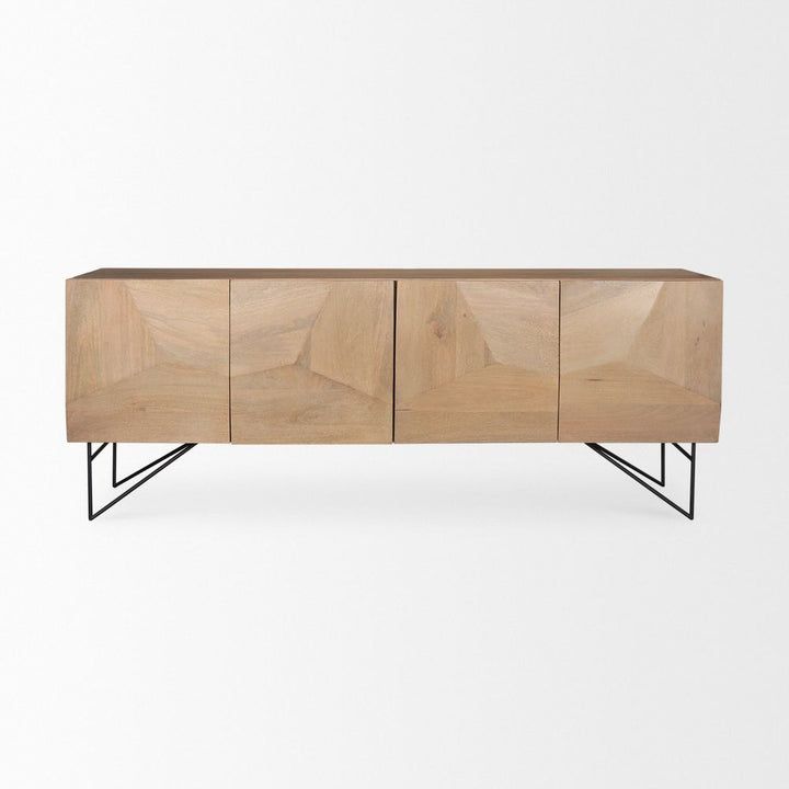 Sideboards & Credenzas Victoria Light Brown Wood | Black Metal Sideboard
