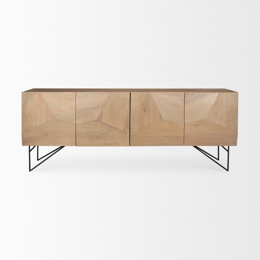 Sideboards & Credenzas Victoria Light Brown Wood | Black Metal Sideboard