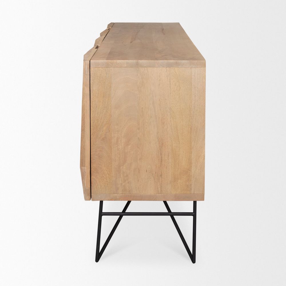 Victoria Light Brown Wood | Black Metal Sideboard