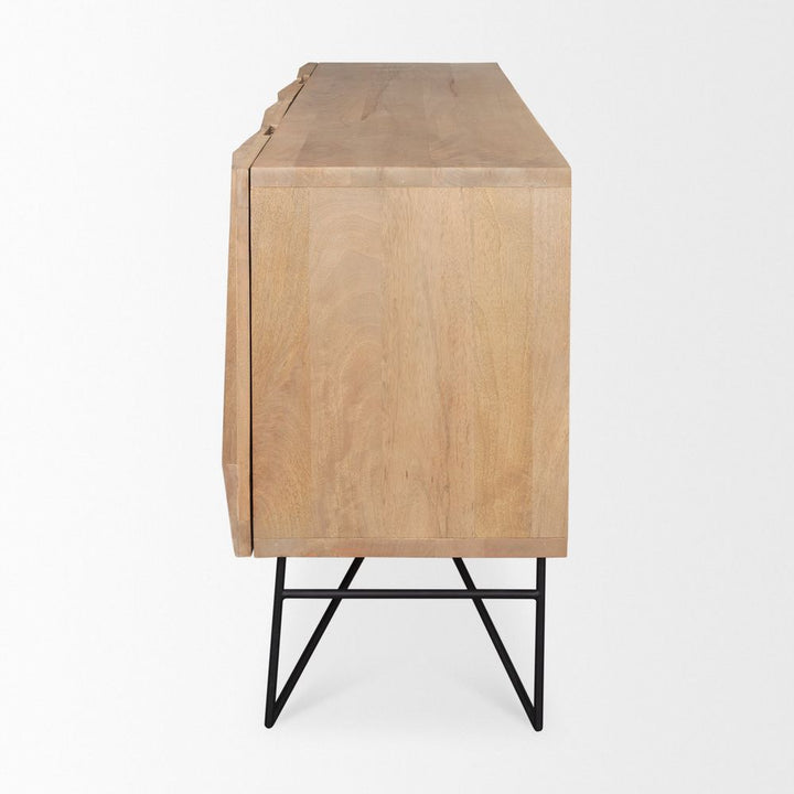 Victoria Light Brown Wood | Black Metal Sideboard