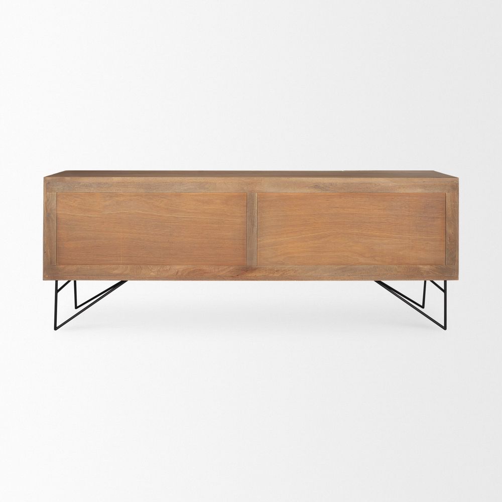 Victoria Light Brown Wood | Black Metal Sideboard