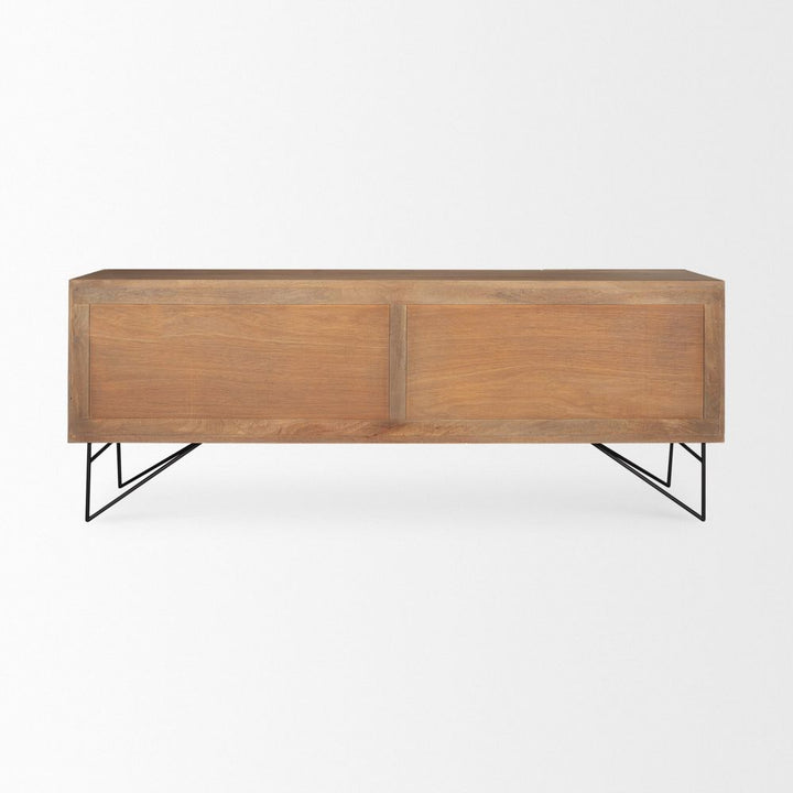 Victoria Light Brown Wood | Black Metal Sideboard