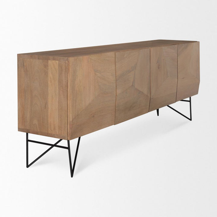 Victoria Light Brown Wood | Black Metal Sideboard