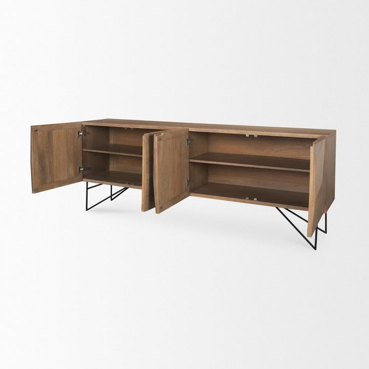 Sideboards & Credenzas Victoria Light Brown Wood | Black Metal Sideboard