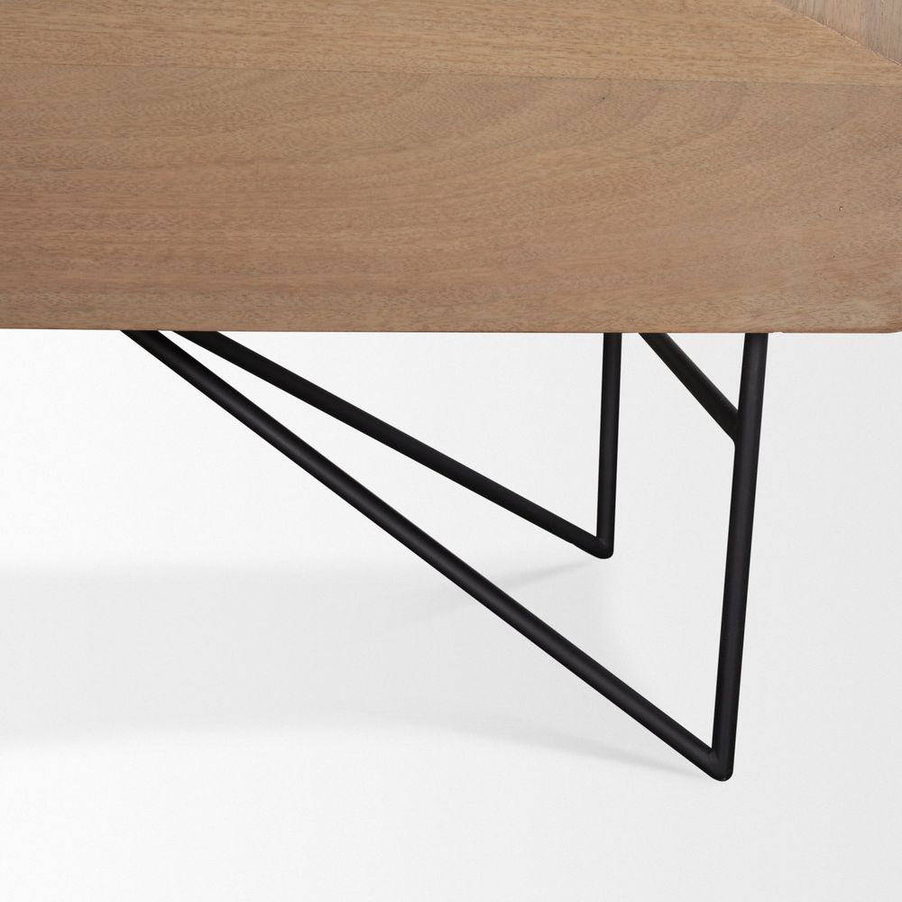 Victoria Light Brown Wood | Black Metal Sideboard
