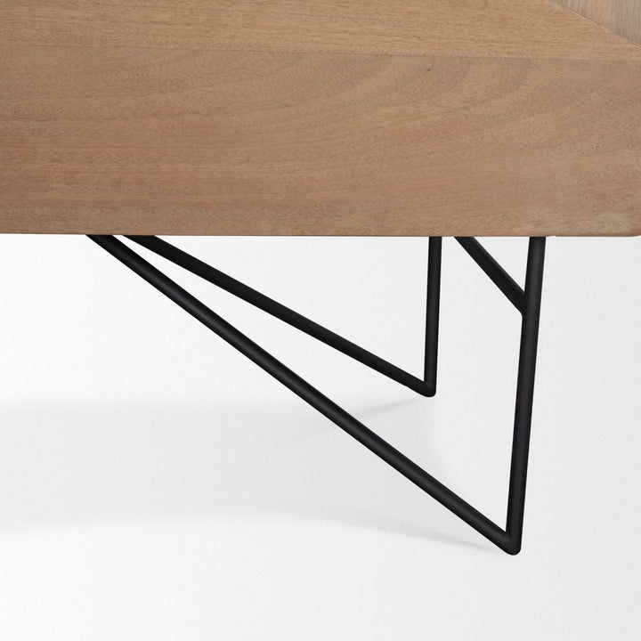 Victoria Light Brown Wood | Black Metal Sideboard