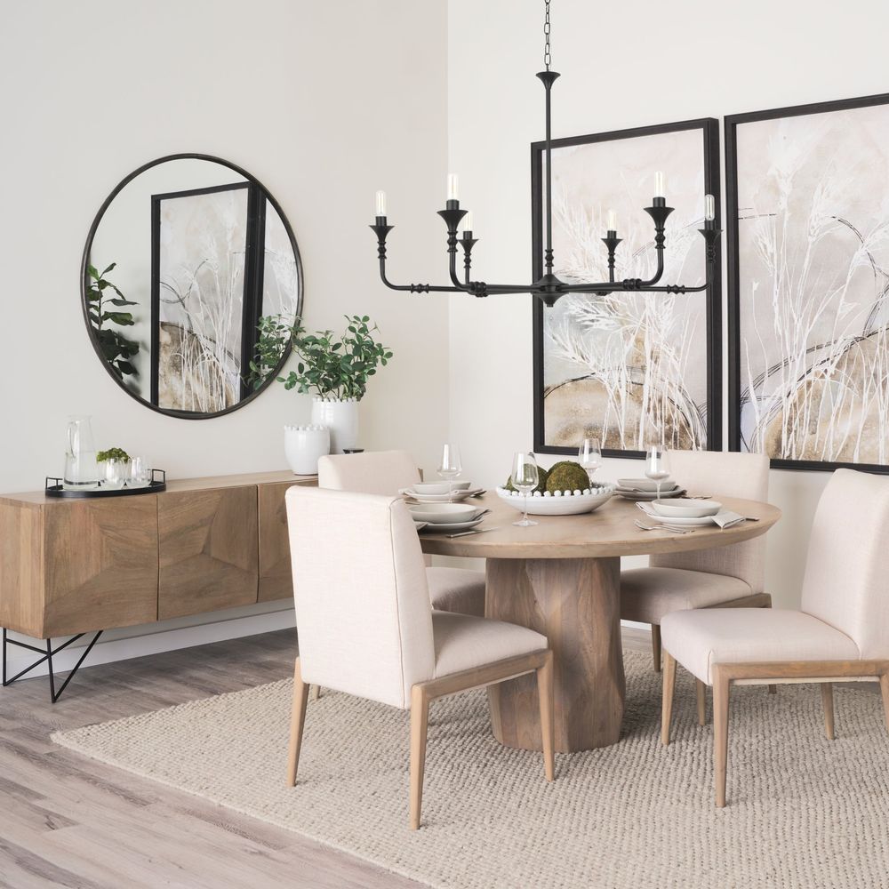 Sideboards & Credenzas Victoria Light Brown Wood | Black Metal Sideboard