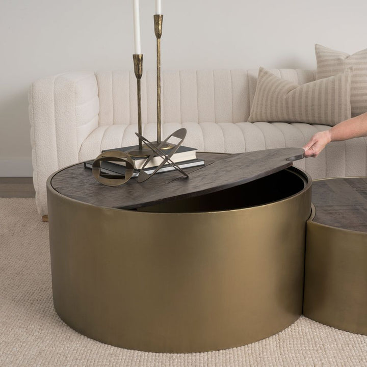 Coffee Tables Zenith Gold Metal | Brown Wood Coffee Table