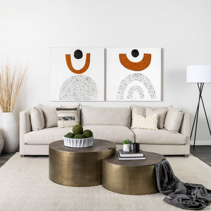 Coffee Tables Zenith Gold Metal | Brown Wood Coffee Table