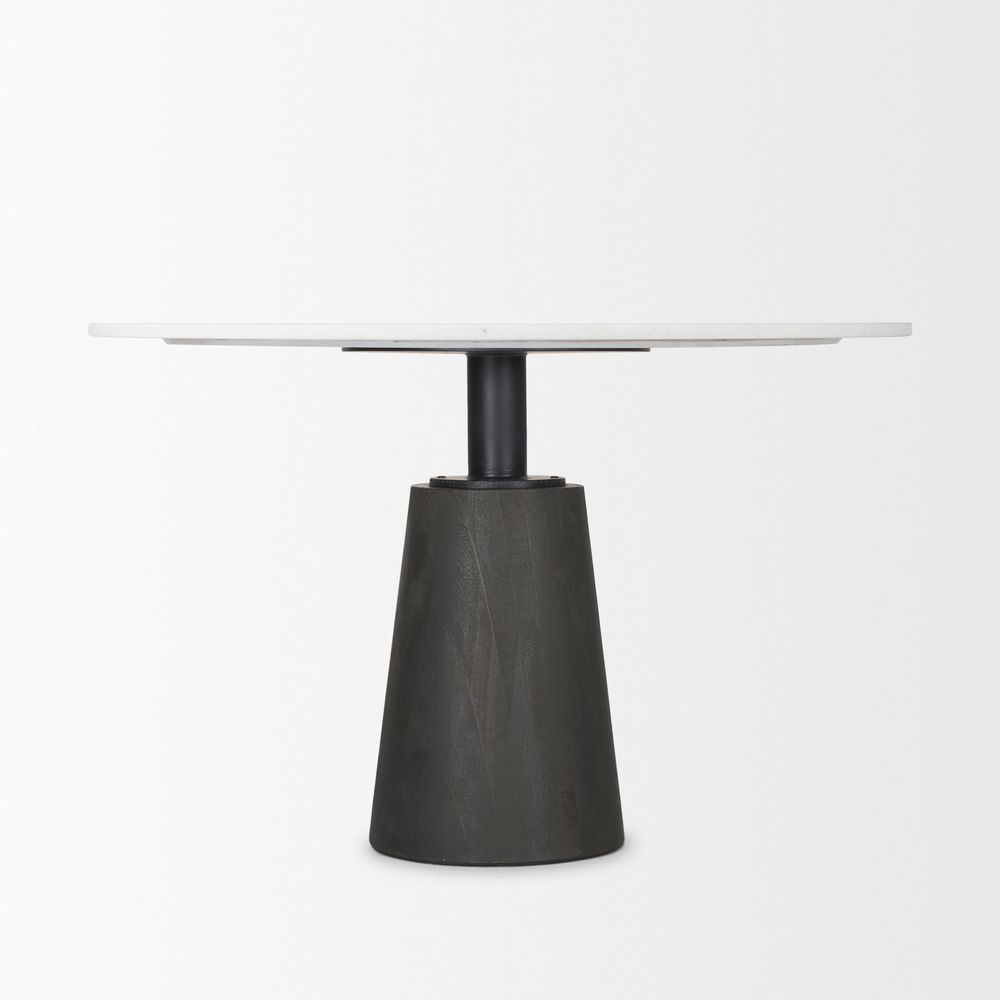 Dining Tables Fabian White Marble | Black Wood Dining Table