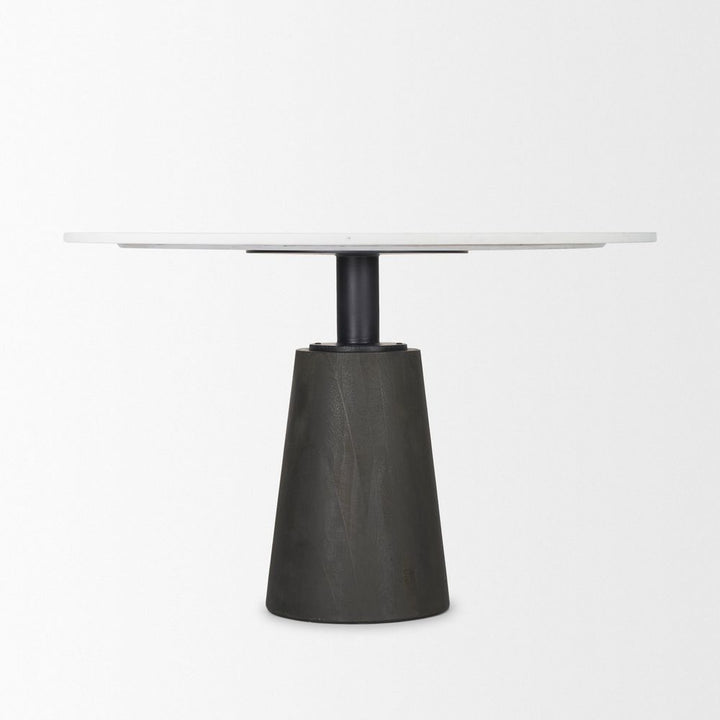 Dining Tables Fabian White Marble | Black Wood Dining Table