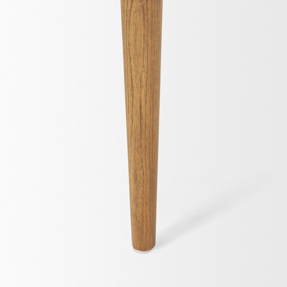 Saxon Light Brown Wood | Oatmeal Performance Fabric Dining Chair