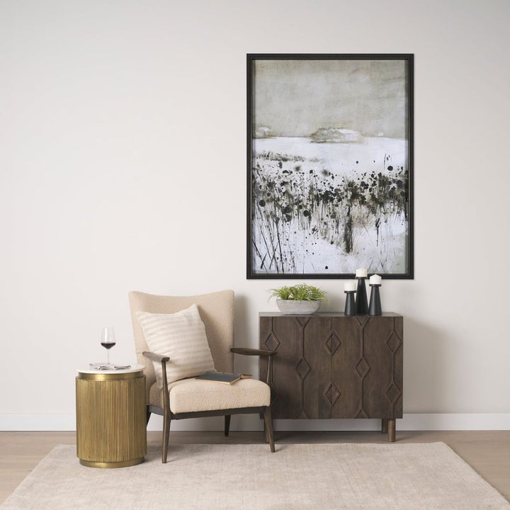 Vesper White Marble | Gold Metal Accent Table
